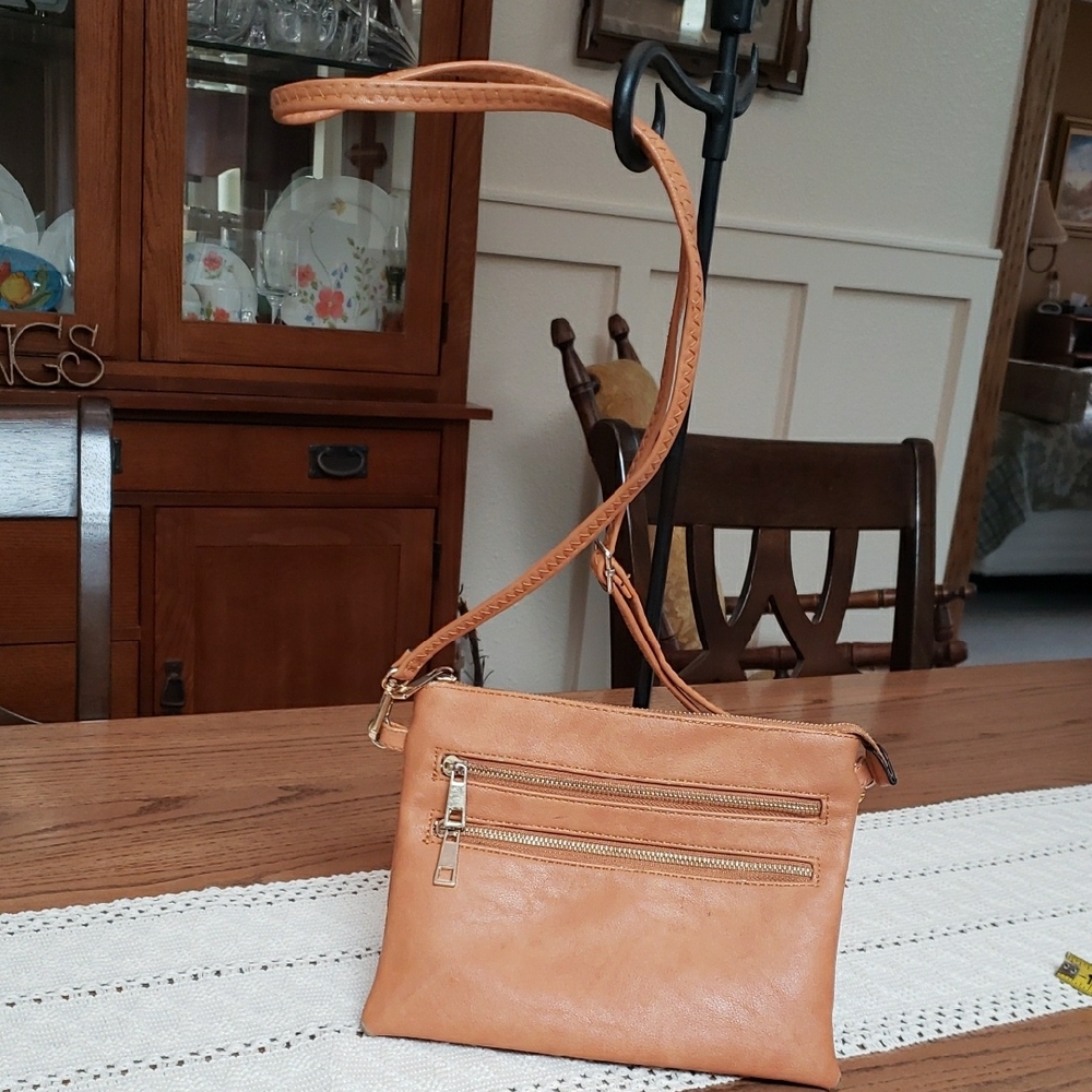Tan Leather Crossbody Bag